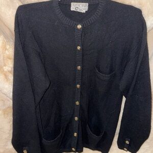 MAGNIN Women's Black Cardigan Sweater